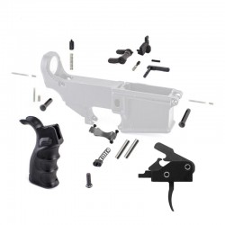 AR-15 Lower Parts Kit w/ Drop-In Trigger, Hybrid Grip, Polymer Trigger Guard